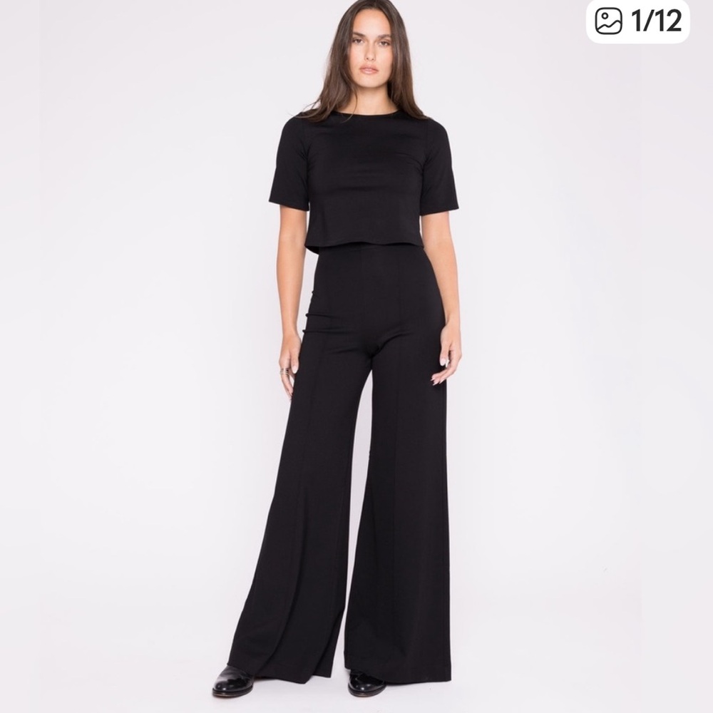 Ripley Rader Pants Wide Leg Ponte Knit Black Pant Size Large